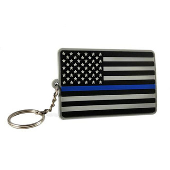 Thin Blue Line American Flag Keychain UPC: 704438926566