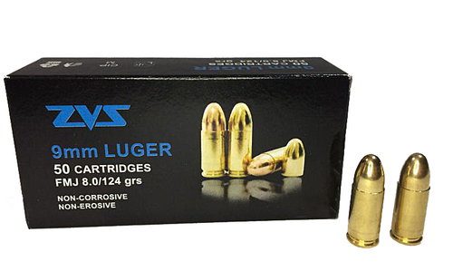ZVS 9mm Luger FMJ 124 Grain BOX50 UPC: 5318000016118