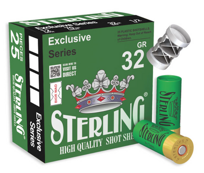 STERLING 12GA BIRDSHOT #4 2 3/4 INCH 1 1/8 OZ (32g) BOX25 UPC: 8698779950804