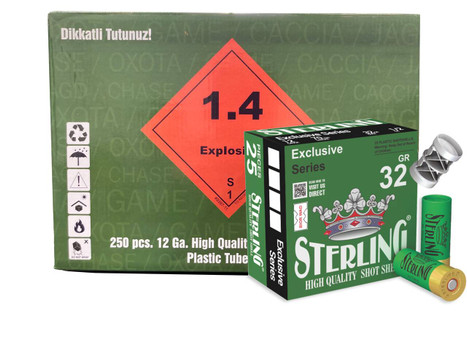 STERLING 12GA BIRDSHOT #7 2 3/4 INCH 1 1/8 OZ (32g) CASE250 UPC: 8698779965488
