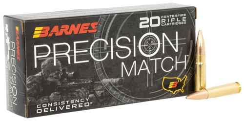 Barnes Precision Match Subsonic Centerfire Ammunition, 300 Blackout, Jacketed Hollow Point, 220 Grain - 20 Cartridge Box ( 20 / 1 )