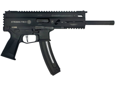 Grand Power 8588005808606 TR22 Stribog 22 LR 25+1 10" Black Threaded Barrel, Black Hardcoat Anodize Receiver w/Picatinny Rail, Black Polymer Grip, Ambidextrous
