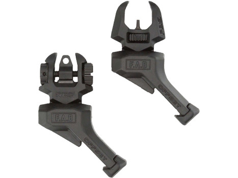 FAB Defense FXFRBSOSB Front and rear Set of Offset Flip-Up Sights Black