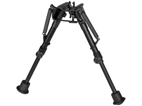 Harris Bipods 1A2-BR2 Non-Swivel BR Swivel Stud, 6-9", Black Steel/Aluminum, Self Leveling Legs, Rubber Feet (No Sling Stud Provision)