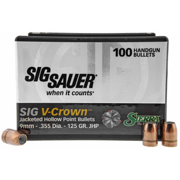 SIERRA V-CROWN 9MM 125GR JHP UPC: 092763099254