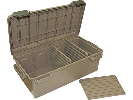 MTM Case-Gard ACDC30 Ammo Crate Divided Utility Box Beige Polypropylene 21" x 11.2" x 7.5" 75 lbs