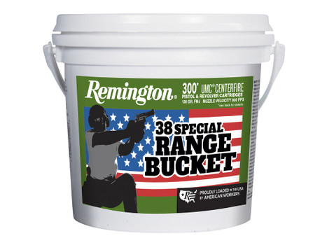 Remington Ammunition 23669 UMC Range Bucket 38Special 130gr Full Metal Jacket 300 Per Box/4 Case