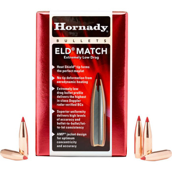 Hornady 2561 ELD Match  25 Cal .257 134 gr Extremely Low Drag Match 100 Per Box 15 Case UPC: 090255225617