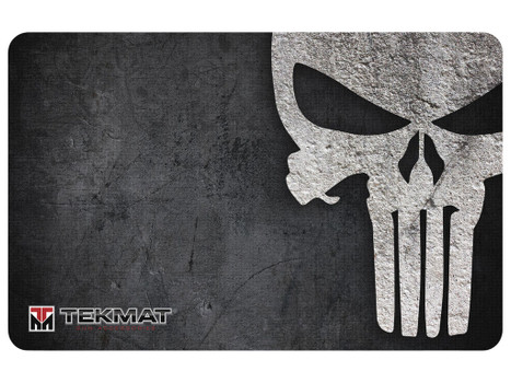TekMat TEKR42PUNISHER Punisher Door Mat Black/Gray Rubber 42" Long Punisher Skull