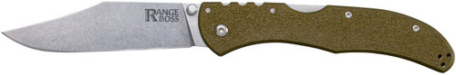 Cold Steel CS20KR7 Range Boss  Folding Clip Point Plain 4034 SS Blade5.25 OD Green ZyEx Handle UPC: 705442019848
