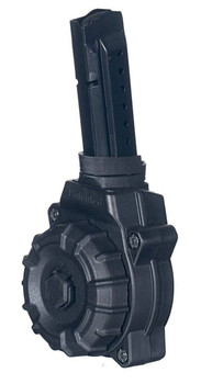 ProMag DRMA27 Standard  30rd Drum 9mm Luger Compatible wGlock 1719 Black DuPont Zytel Polymer UPC: 708279014727