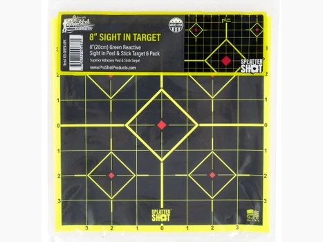 Pro-Shot 8SIGREEN6PK SplatterShot Sight-In Self-Adhesive Paper Black/Green 8" 5-Diamond 6 Pack