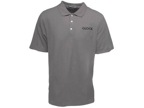 Glock AP95874 Classic Polo Gray Cotton Short Sleeve Small