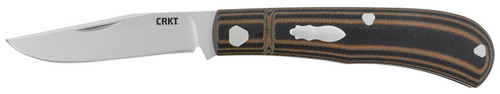 CRKT 7100 Venandi  3.14 Folding Clip Point Plain Bead Blasted 8Cr13MoV SS BladeBlackBrown G10 Handle UPC: 794023710007