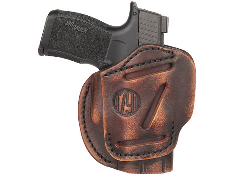1791 Gunleather 3WH2VTGA 3-Way IWB/OWB Size 02 Vintage Leather Belt Loop Fits Ruger LCP Fits S&W Bodyguard Fits Glock 42 Ambidextrous Hand