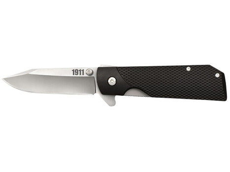 Cold Steel CS20NPJAAZ 1911 3" Folding Clip Point Plain 4034 SS Blade Black Textured Griv-Ex Handle Includes Pocket Clip