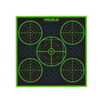 TruGlo TGTG11A25 TruSee 5Bull Target BlackGreen SelfAdhesive Heavy Paper Universal Fluorescent Green 25 Pack UPC: 888151038437