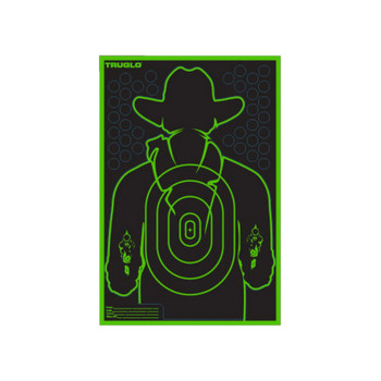 TruGlo TGTG16A6 TruSee Gunslinger Target BlackGreen SelfAdhesive Heavy Paper Universal Fluorescent Green 6 Pack UPC: 888151038468