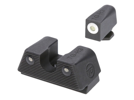 TruGlo TGTG231G1XW Tritium X Low, White Outline Tritium Front/ Green Tritium Rear/Black Nitride Fortress Frame, Compatible w/Most Glock Except MOS, Front Post/Rear Dovetail Mount