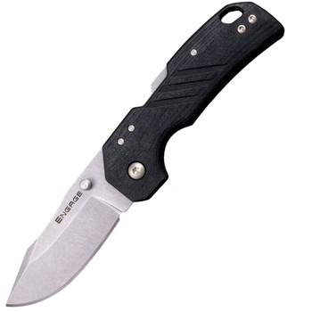 Cold Steel CSFL25DPLC Engage  2.50 Folding Clip Point Plain Stonewashed 4116 SS BladeBlack GFN Handle Includes Belt Clip UPC: 888151038970