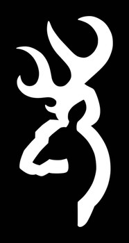 Browning 3922004716 Buckmark Decal White Vinyl Sticker 6 UPC: 023614115083