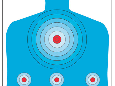 Action Target PRCQ1100 Qualification High Visibility Fluorescent Silhouette Paper 23" x 35" Blue/Red 100 Per Box