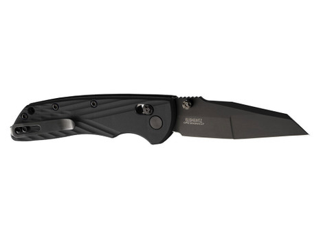 Hogue Deka 3.25" Folding Wharncliffe Plain Black Cerakote CPM MagnaCut SS Blade, Black Crosshatch Textured GRN Handle, Includes Pocket Clip