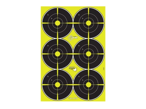 EZ-Aim 15355 Splash Reactive Bullseye Hanging Paper 12" x 18" Black/Yellow Yellow 8 Pack