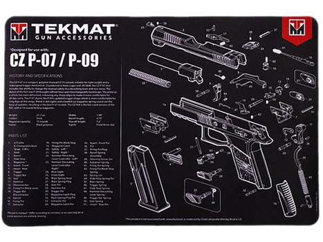 TekMat TEKR17CZP07 CZ P-07/P-09 Cleaning Mat Black/White Rubber 11"x17" CZ P-07/P-09