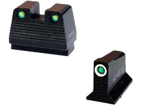 HiViz GMNG21-2 Co-Witness Tritium Night Sight Set Green Fits Glock MOS Models 9mm/40 S&W/357 Sig