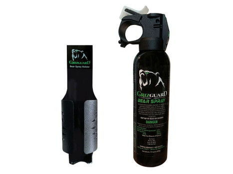 PSP GG1B Bear Spray Range 30ft 7.90oz Black Spray Includes Holster