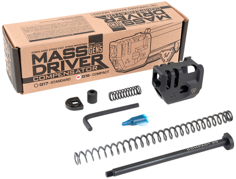 Strike Industries G5MDCOMPC Mass Driver Compensator Black for Glock 19 Gen 5                                                                                                                            
