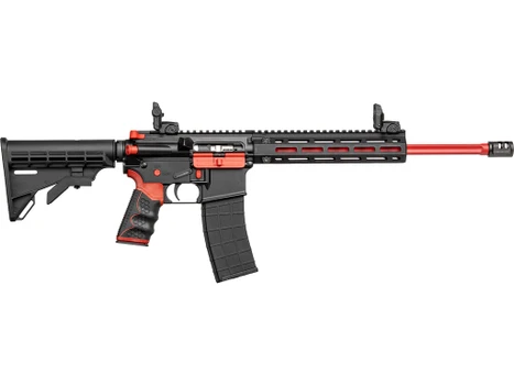 Tippmann Arms A101111 M4 Redline MSR 22 LR 25+1 16" Red Parkerized Fluted Threaded Barrel, Matte Black/Red Aluminum Receiver w/Picatinny Rail, M-LOK Handguard, Black Adj CAR15 Polymer Stock, Red/Black