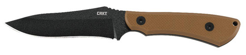 CRKT 2083 Ramadi  4.37 Fixed Plain Black Matte BakedOn Anti Rust SK5 Steel BladeCoyote Textured G10 Handle Includes Sheath UPC: 794023208306