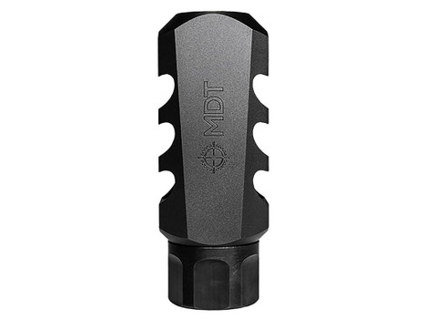 Mdt Sporting Goods Inc 103516BLK Elite Muzzle Brake 30 Cal (7.62mm), Black Steel, 3 Port, 5/8"-24 tpi