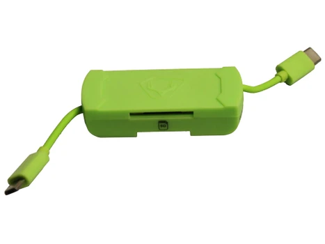 HME HMESDCRAND Memory Card Reader Android Compatible With Tablets w/Micro USB & USB Connector Up To 256GB Black/Green