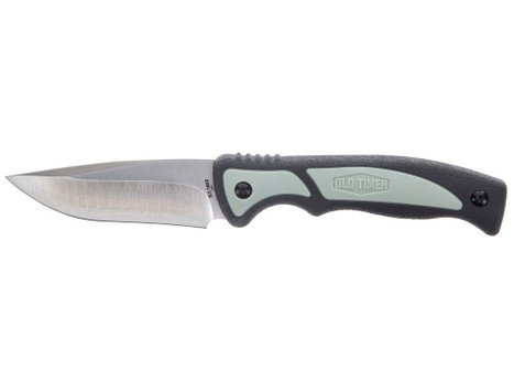 Old Timer 1137135 Trail Boss 3.70" Fixed Drop Point Plain Stainless Steel Blade 5.25" TPE Handle Includes Sheath