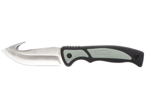 Old Timer 1137138 Trail Boss 3.70" Fixed Gut Hook Plain Stainless Steel Blade, TPE Handle Includes Sheath
