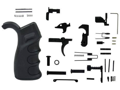 TacFire LPK02USAB Lower Parts Kit AR-15 Black PGAR-B Grip Black
