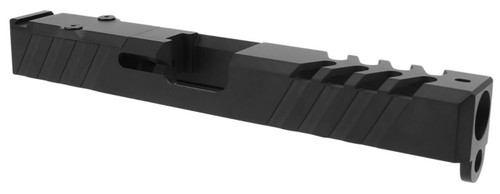 TacFire  Replacement Slide  9mm Luger Graphite Black Cerakote Stainless Steel with Optics Cut  Slide Ports for Glock 17 Gen3 UPC: 686294505263