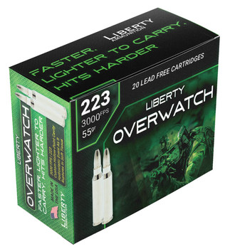 Liberty Ammunition LAOW223553000 OverWatch  223 Rem 55 gr 20 Per Box 50 UPC: 691835874111