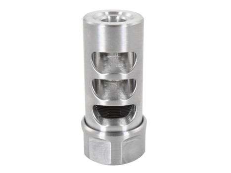 American Precision Arms G2M1230S Gen 2 Micro Bastard Self Timing Brake Stainless Steel with 1/2"-28 tpi Threads, 1.86" OAL & .750" Diameter for 30 Cal AR-Platform & Hunting Rifles