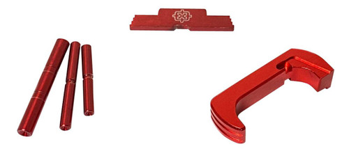 Cross Armory CRG5OKRD 3 Piece Kit  Extended Compatible w Glock 26 Gen5 Compatible wGlock 17192634 Gen5 Red Anodized SteelAluminum UPC: 726798348512