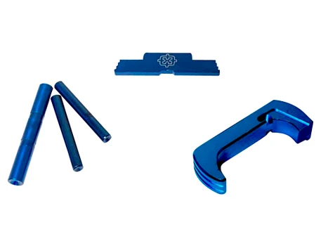 Cross Armory CRG5OKBL 3 Piece Kit Extended Compatible w/Glock 17/19/26/34 Gen5 Blue Anodized Steel/Aluminum