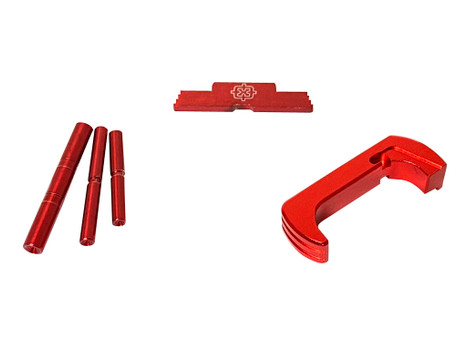 Cross Armory CRGOKRD 3 Piece Kit Extended Compatible w/Glock Gen1-3 Red Anodized Steel/Aluminum