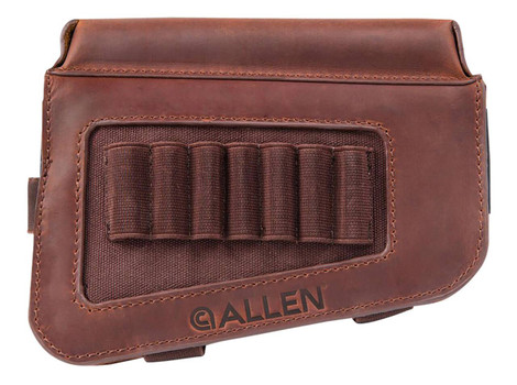 Allen 8519 Westcliff Buttstock Cartridge Carrier 7rd Capacity Leather Rifle Buttstock Mount Features Raised Cheek Piece UPC: 026509068570