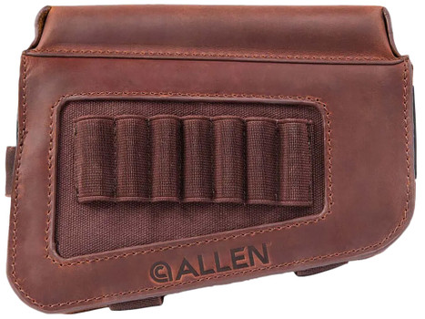 Allen 8519 Westcliff Buttstock Cartridge Carrier 7rd Leather Rifle Buttstock Mount Features Raised Cheek Piece