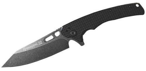 Remington Accessories 15666 EDC  Folding Caper Stonewashed D2 Steel Blade Black G10 Handle Includes Pocket Clip UPC: 047700156668