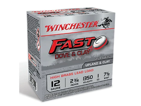 Winchester Ammo WFD127B Fast Dove & Clay High Brass 12Gauge 2.75" 1oz 7.5Shot 25 Per Box/10 Case