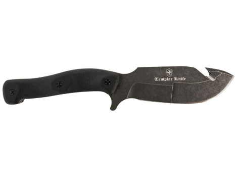 Templar Knife HBK321 Reagan Field Dressing 4.60" Fixed Gut Hook Plain Powder Coated D2 Steel Blade/ 4.55" Black G10 Handle
